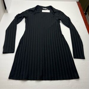 Reformation Black Striped Mini Dress